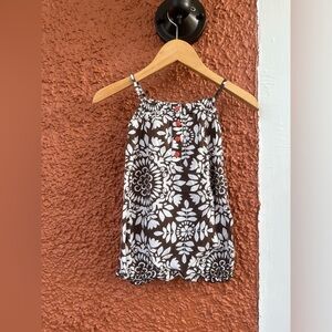 Carter's Brown Floral Baby Girl Sleeveless Summer Romper Size 12 Months Natural